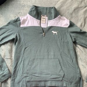 Pink half zip pullover